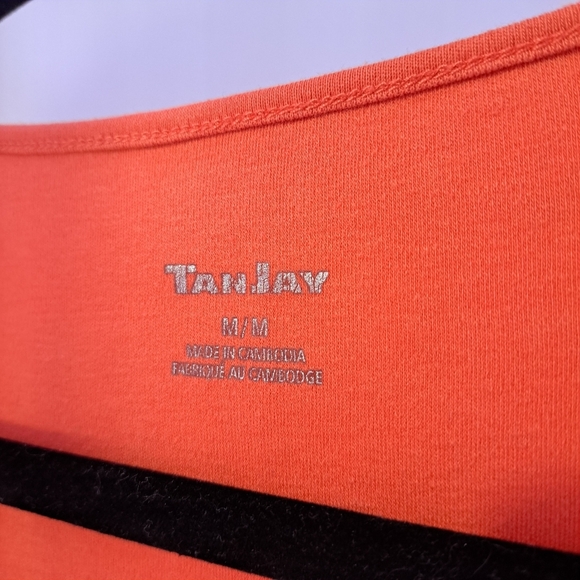 TanJay | orange rhinestone & embroidered collar womens tank top - Picture 10 of 14